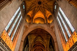 Inside the Liverpool Cathedral, Liverpool, Uk.