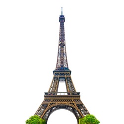 The Eiffel Tower with white background isolated. Paris, France. CLIPPING PATH.