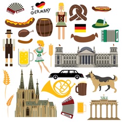 German Icon Collection, German Architecture, Food, Costume etc (Vector Art)