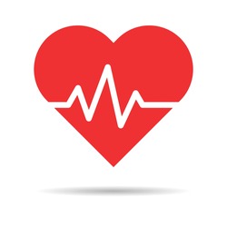 Hearth beat line icon, health medical heartbeat symbol isolated on white background, hospital logo, vector illustration .