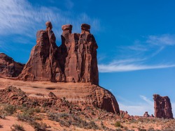 United States. Utah. Arches National Park. Park Avenue Trail. The Three Gossips.