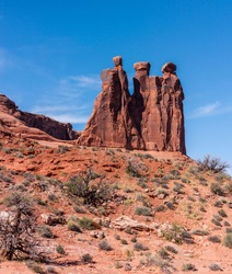 United States. Utah. Arches National Park. Park Avenue Trail. The Three Gossips.