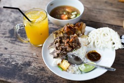 Lunch with oxtail soup. This is one of the typical indonesian food that everyone enjoys in the world.