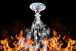 image of fire sprinkler. Fire Sprinkler spraying