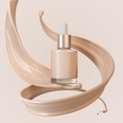 Concealer cosmetic product with liquid foundation splash, 