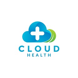 abstract cloud with cross health logo icon vector graphic design illustration idea