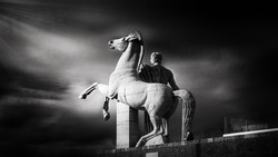 roman statue EUR ROME blackandwhite