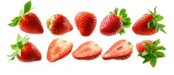 A set of strawberry. Isolated on a white background