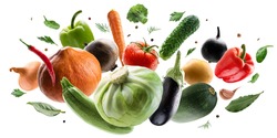 Large set of isolated vegetables on a white background