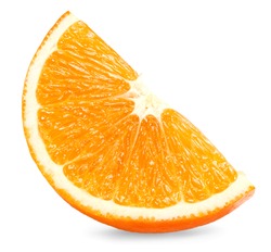 cut of orange isolated on white background. healthy food. clipping path
