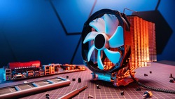 Computer fan. Processor cooling system