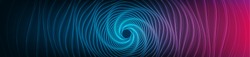Panorama Abstract Digital Spiral Technology System Background,Warp and Network Concept design,Vector illustration.