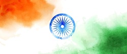 Indian Tricolor flag background for independence day. Website banner and greeting card design template.
