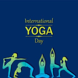 illustration of woman doing YOGASAN for International Yoga Day on 21st June