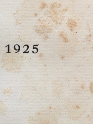 The year 1925 as printed on the title page of a journal published that year. The page shows foxing stains