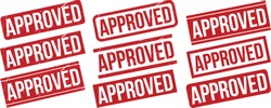 Approved rubber stamp set. Red Approved rubber grunge stamp vector illustration - Vector