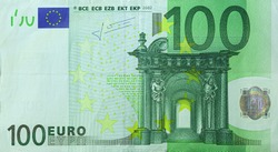 Isolated image of One hundred Euro bill in front side