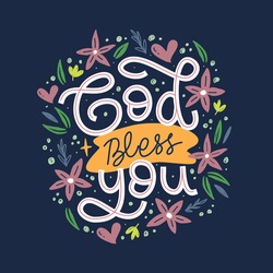 God bless you calligraphy - Free Stock Photo by Chekokiart on ...