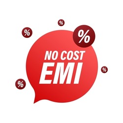 No cost EMI ad flyer layout background. Vector illustration