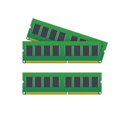 Computer Ram memory. Computer hardware components. Vector stock illustration.
