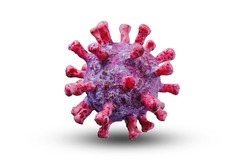 Coronavirus outbreak and coronaviruses influenza isolated on white background.