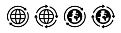 International, world, worldwide, globalisation, global business icon vector isolated on white. Symbol illustration