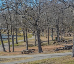 Beautiful Raymond Gary State Park over looking Raymond Gary Lake, Fort Towson, Choctaw County, Oklahoma