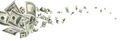 Money falling. American money. Washington american cash, usd background.