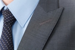 Chic and stylish suit, fashion background / Button suit stripe / Business, neckline.