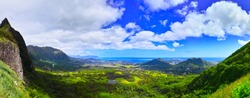 Panorama from the Nuuanu · Paris observation deck in Hawaii