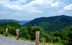 Roadside stop on Route 19 north in the heart of coal country, West Virginia, surrounded by the Allegheny mountain range of the Appalachians.