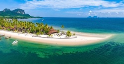 Aerial view of koh Mook or koh Muk island, in Trang, Thailand