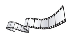 MOVIE, PHOTOGRAPHY film strip ISOLATED ON WHITE BACKGROUND