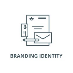 Branding identity line icon, vector. Branding identity outline sign, concept symbol, flat illustration