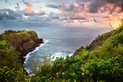 Kilauea Lighthouse and Wildlife Refuge, Kauai, Hawaii, at sunrise