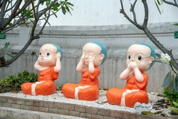 Three wise monks, Wat Pan Ping, Chiang Mai, Thailand