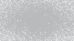 Heavy Snowfall, Falling Snow. Advertising Frame, New Year, Christmas Weather. Falling Snowflakes, Night Sky. Winter Holidays Storm Background. Elegant Scatter, Grunge White Glitter. Cold Heavy Snow