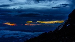 Spectacular sunset from Mount Kinabalu, Borneo (Sabah), Malaysia
