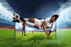 Streaming tv channel of soccer player who kicks the ball