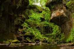 The Devil's Pulpit lies between Glasgow and Falkirk.