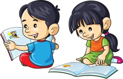 Child Reading Illustration - Free Stock Photo by mohamed hassan on ...