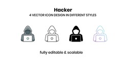 Hacker Vector illustration icons in different style