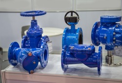 Industrial construction piping system component. Check valve, gate valve, butterfly valve and strainer