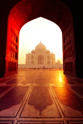 View from Taj Mahal Mosque, Agra, Utter Pradesh, India