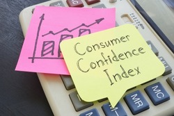 Consumer Confidence Index is shown on a business photo using the text