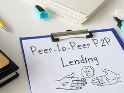 Peer-to-Peer P2P Lending is shown on a photo using the text