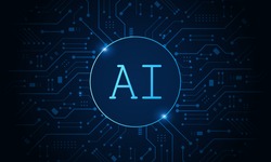 Artificial Intelligence ,AI chipset on circuit board, futuristic Technology Concept