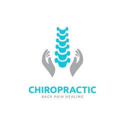 Chiropractic logo design. Spine logo template. Spinal icon. Backbone icon. Physio therapy