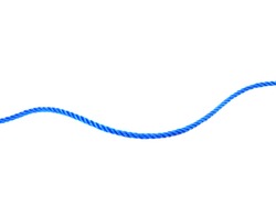 blue rope with knot isolated on white background.Useful to hold objects firmly, safely, and strong.The rope is a symbol of faith, determination, friendship and love given to the recipient.