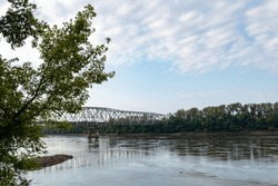 Bridge over Missouri River in summertime